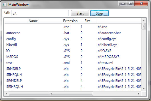 Sample application that uses async commands
